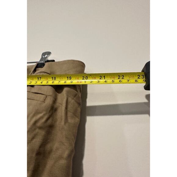 Saks Size 14 Tan Wool Stretch High Rise Wide Leg Dress Pants Office Siren Work - Picture 8 of 12